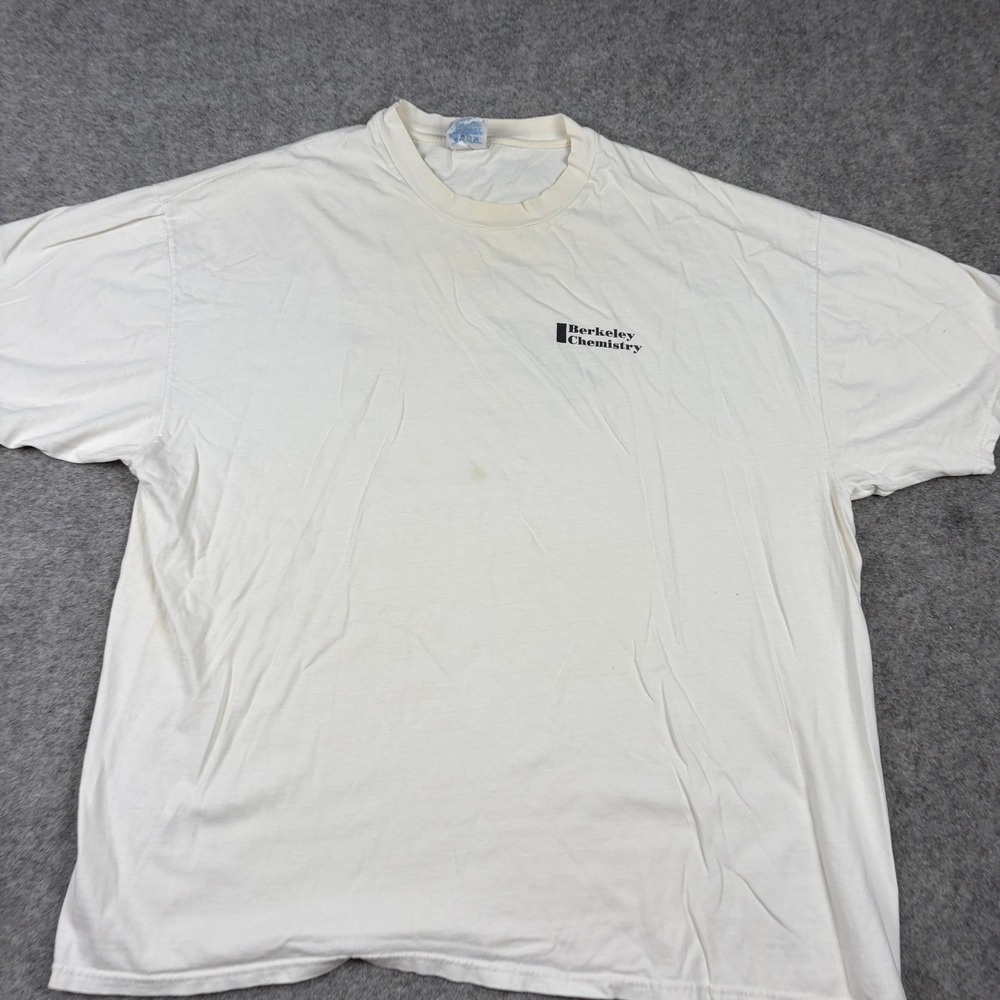 90s Berkeley Chemistry T-Shirt Mens XXL White Vintage Retro Distressed Thrashed - Picture 3 of 16